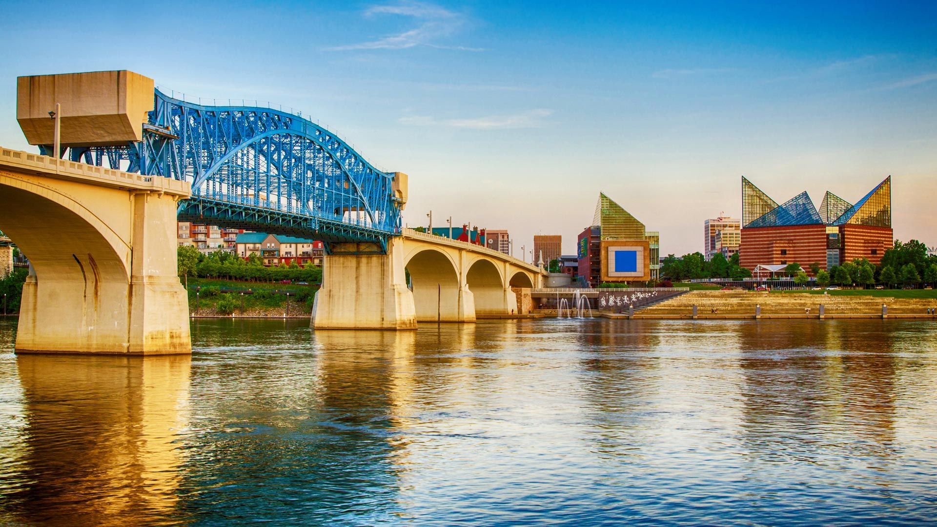 The Chattanooga skyline along the Tennessee River